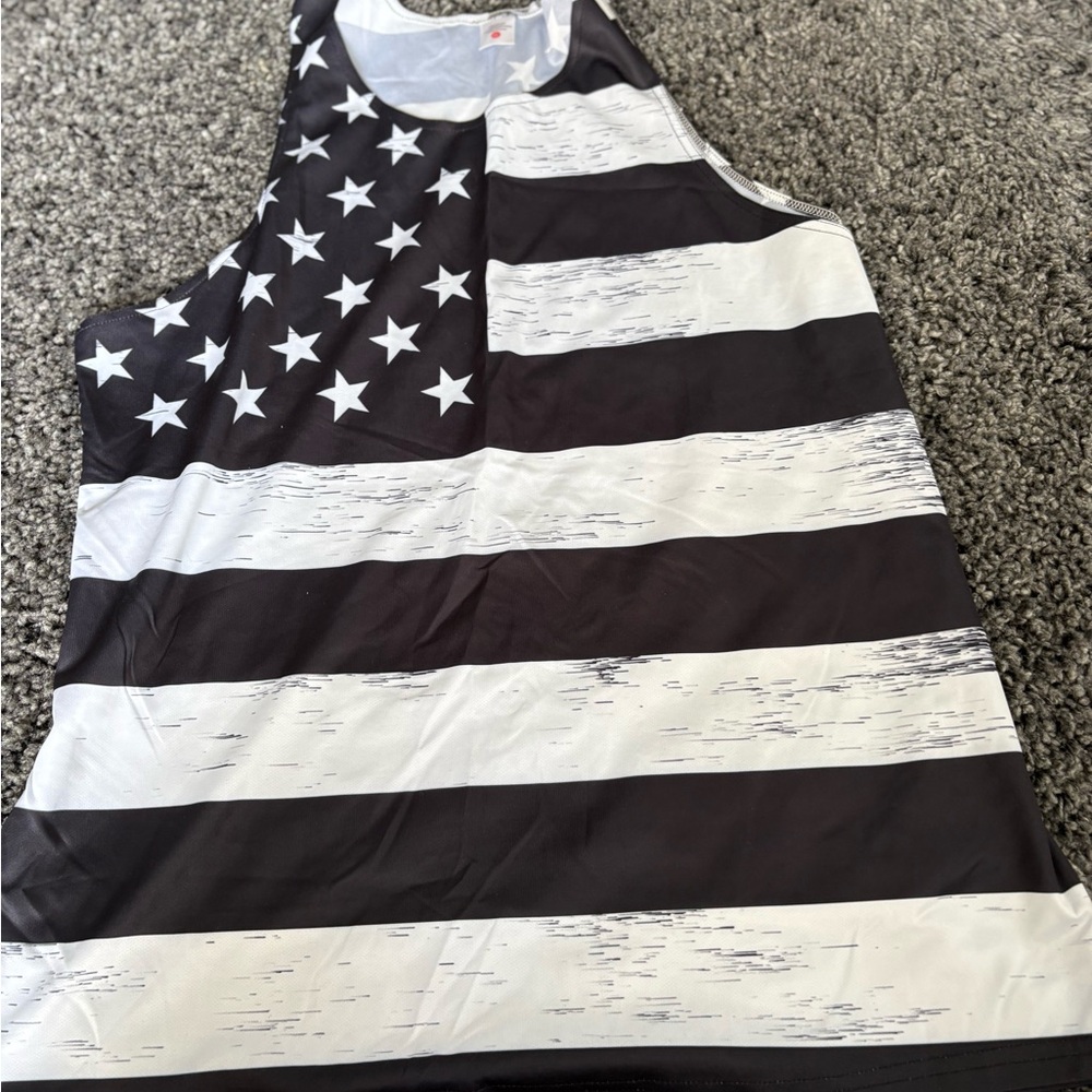 Black and White American Flag Tank Top